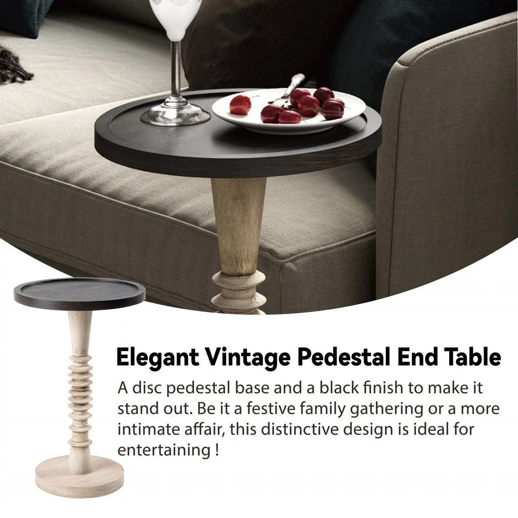 Small Drinking Table with Tray Top, Distressed Finish I91722