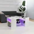 LED Coffee Table with 3 Tiers High Gloss White A876180
