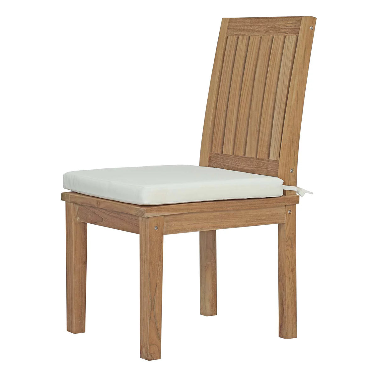 White Wood Outdoor Dining Chair and Table Set N8112