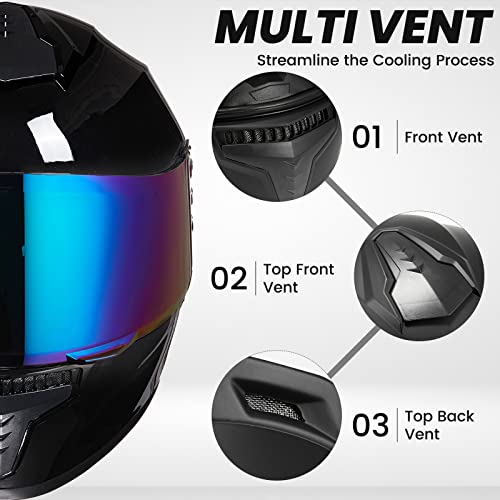 Full Face Motorcycle Helmet with Tinted Visor D89381