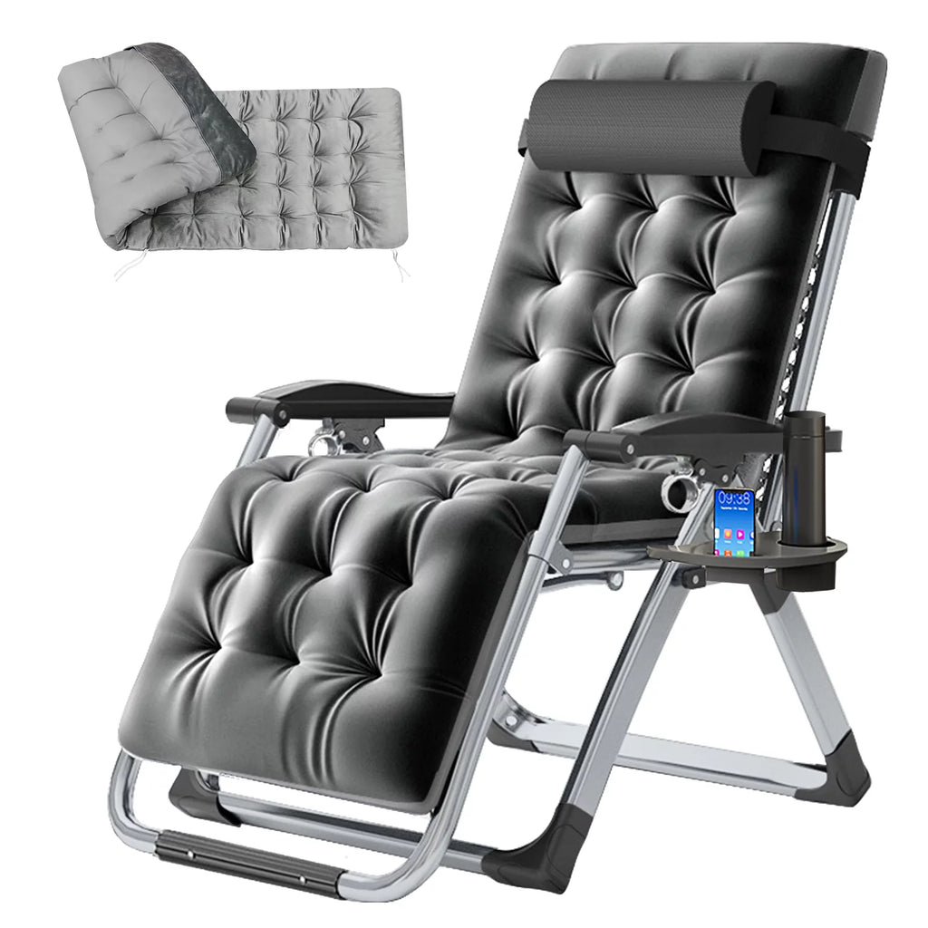 Zero Gravity Chair with Side Table, Padded Lounge Chair, Black F391222