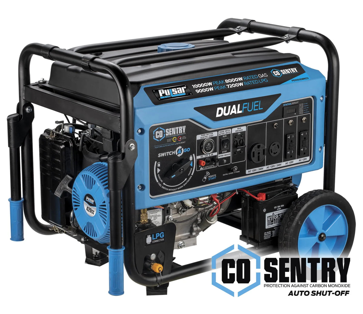 10,000 Watt Dual Fuel Portable Generator with Remote Start S7136