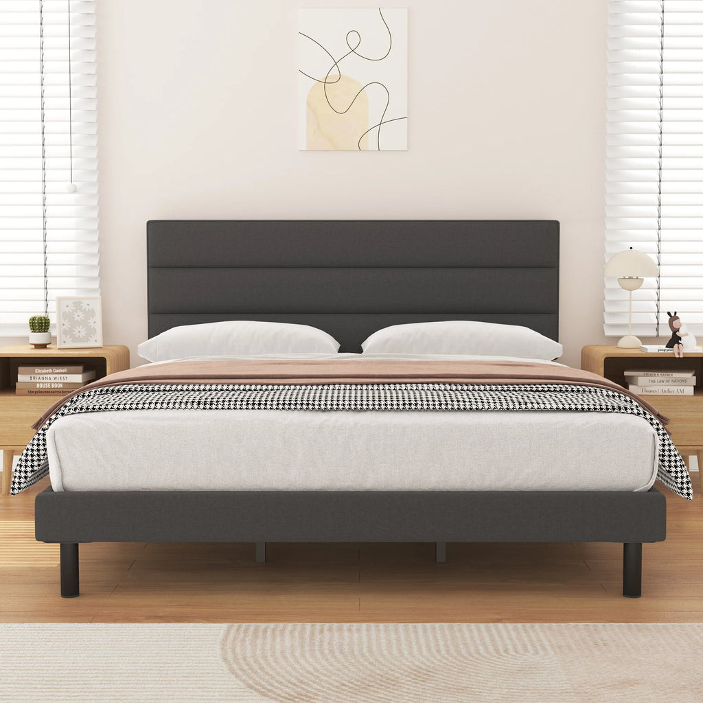 Twin Size Upholstered Platform Bed Frame U77896