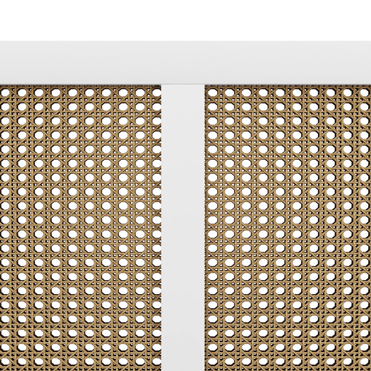 White Wood and Cane Panel Full/Queen Headboard F605