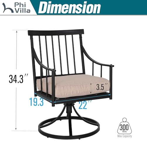 Set of 2 Beige Swivel Rocking Patio Chairs with Cushion B982449