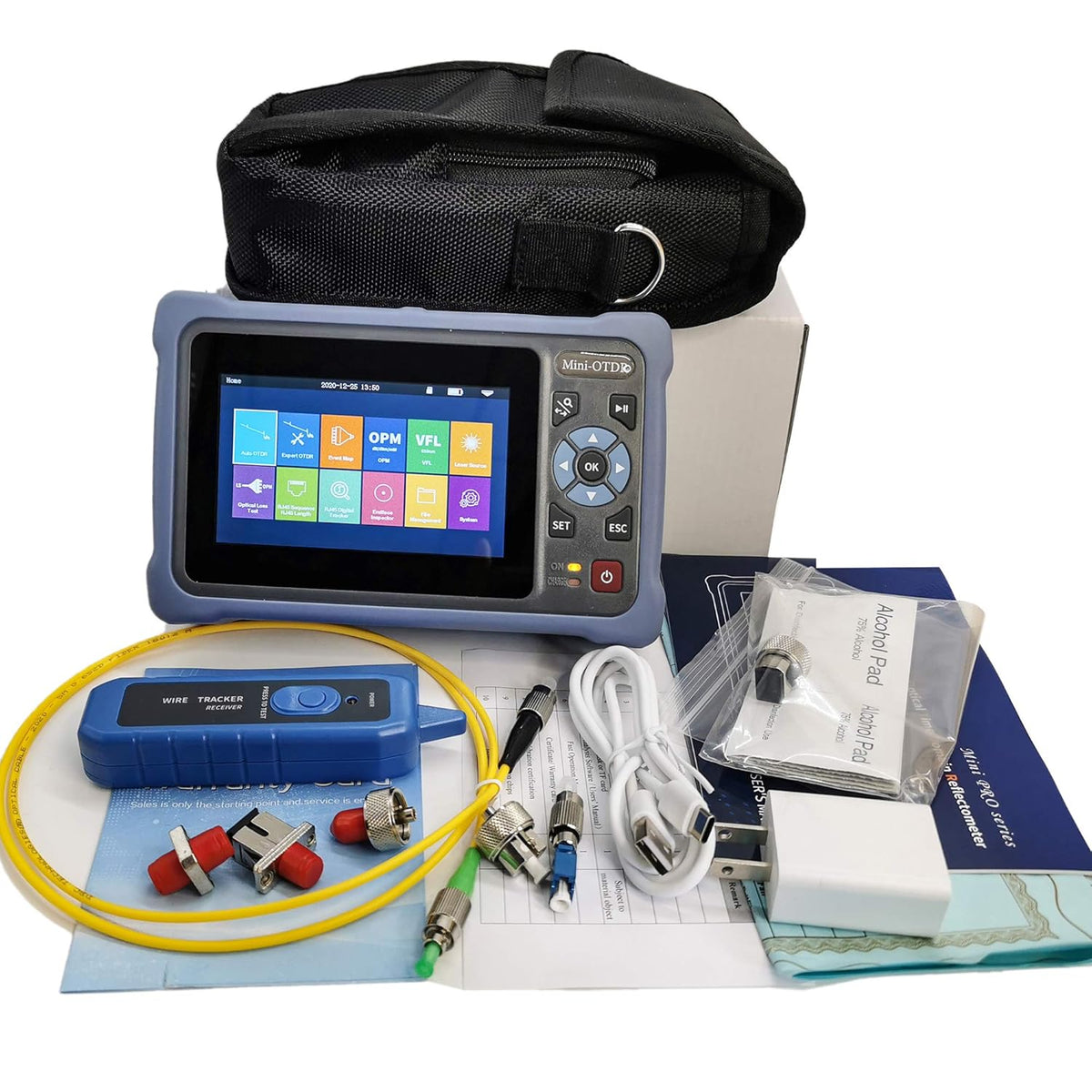 Single Mode OTDR 1310/1550nm 26/24dB Touch Screen Optical Network Tester D3475
