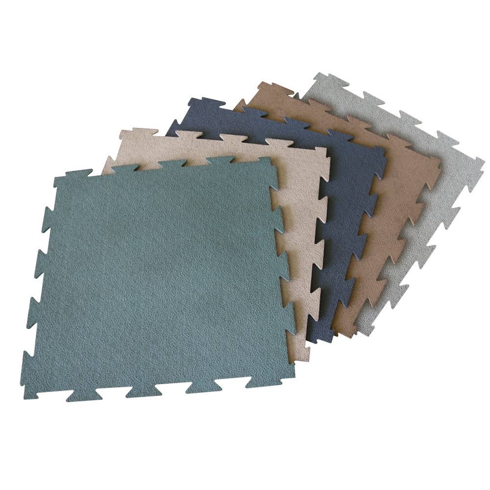 Blue 1/4 in Interlocking Rubber Flooring Tiles 5 Pack U67613