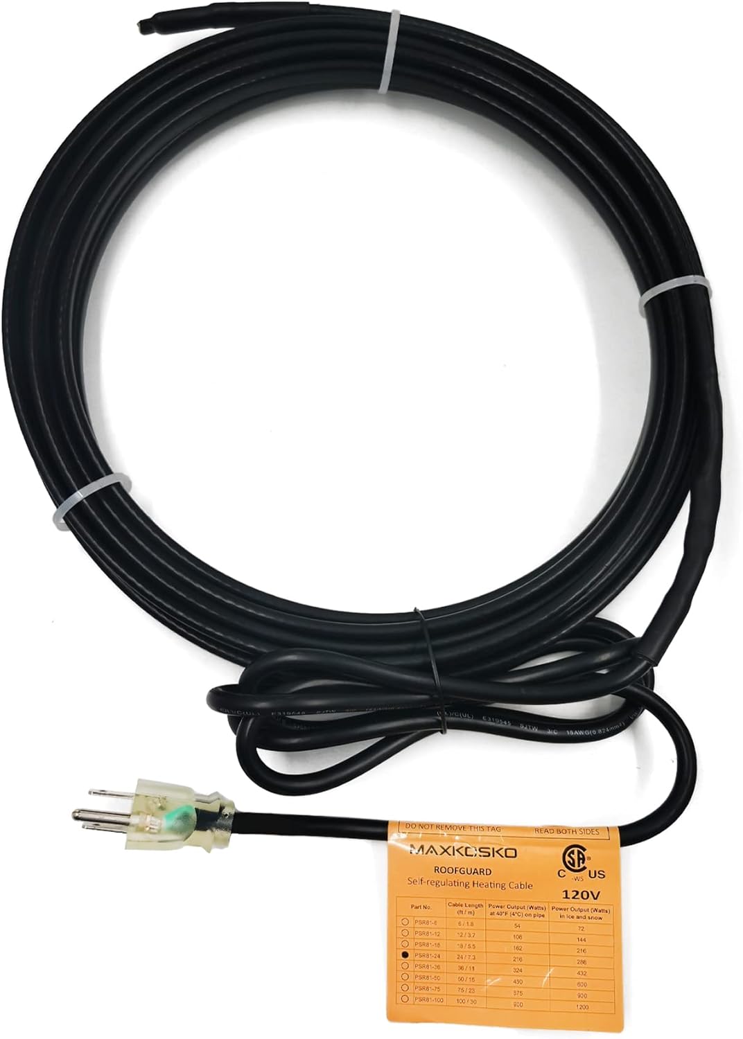 6Ft Self Regulating Gutter Heat Cable 120V S646646