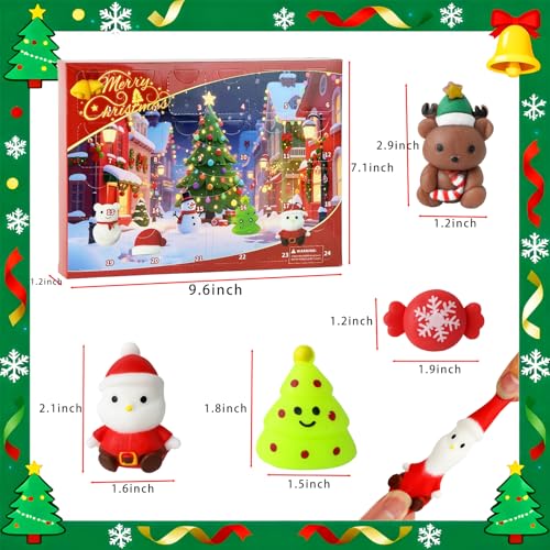 24 Mochi Squishy Toys Christmas Advent Calendar T132