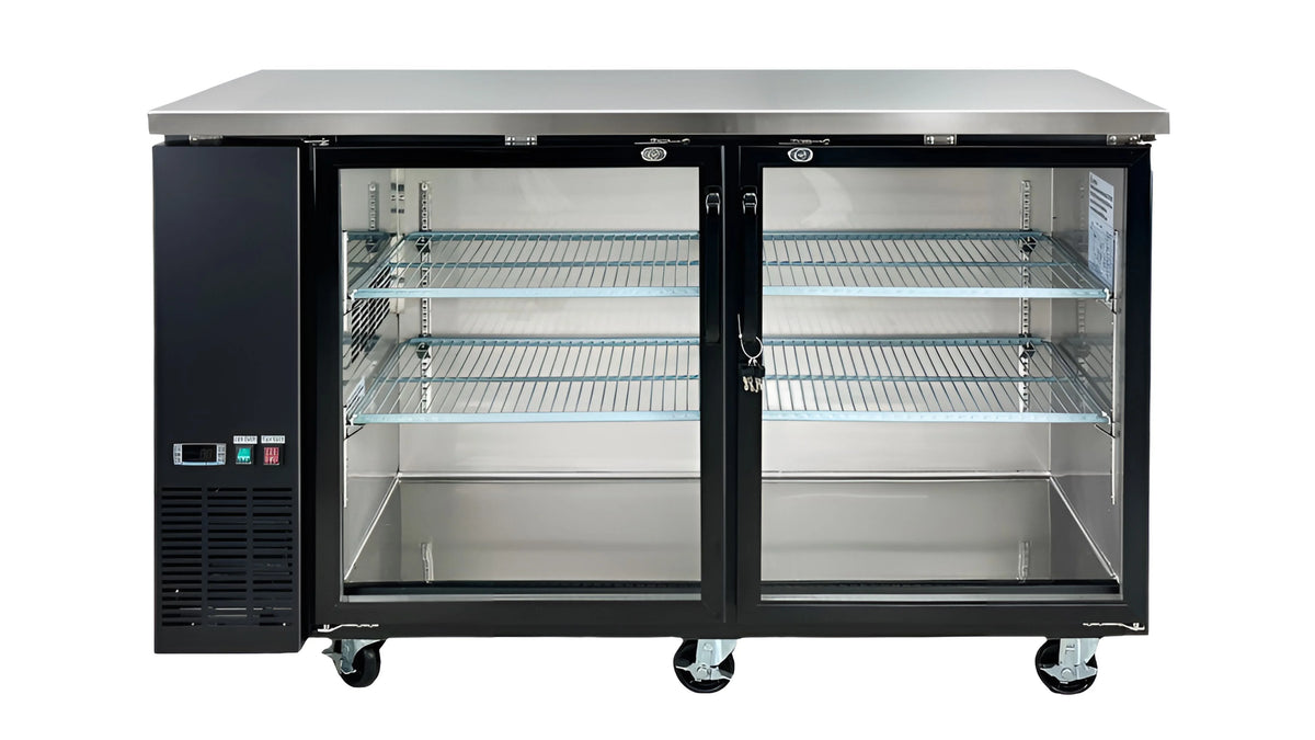 Black Glass Door Back Bar Cooler 15.8 Cu. ft. O5576