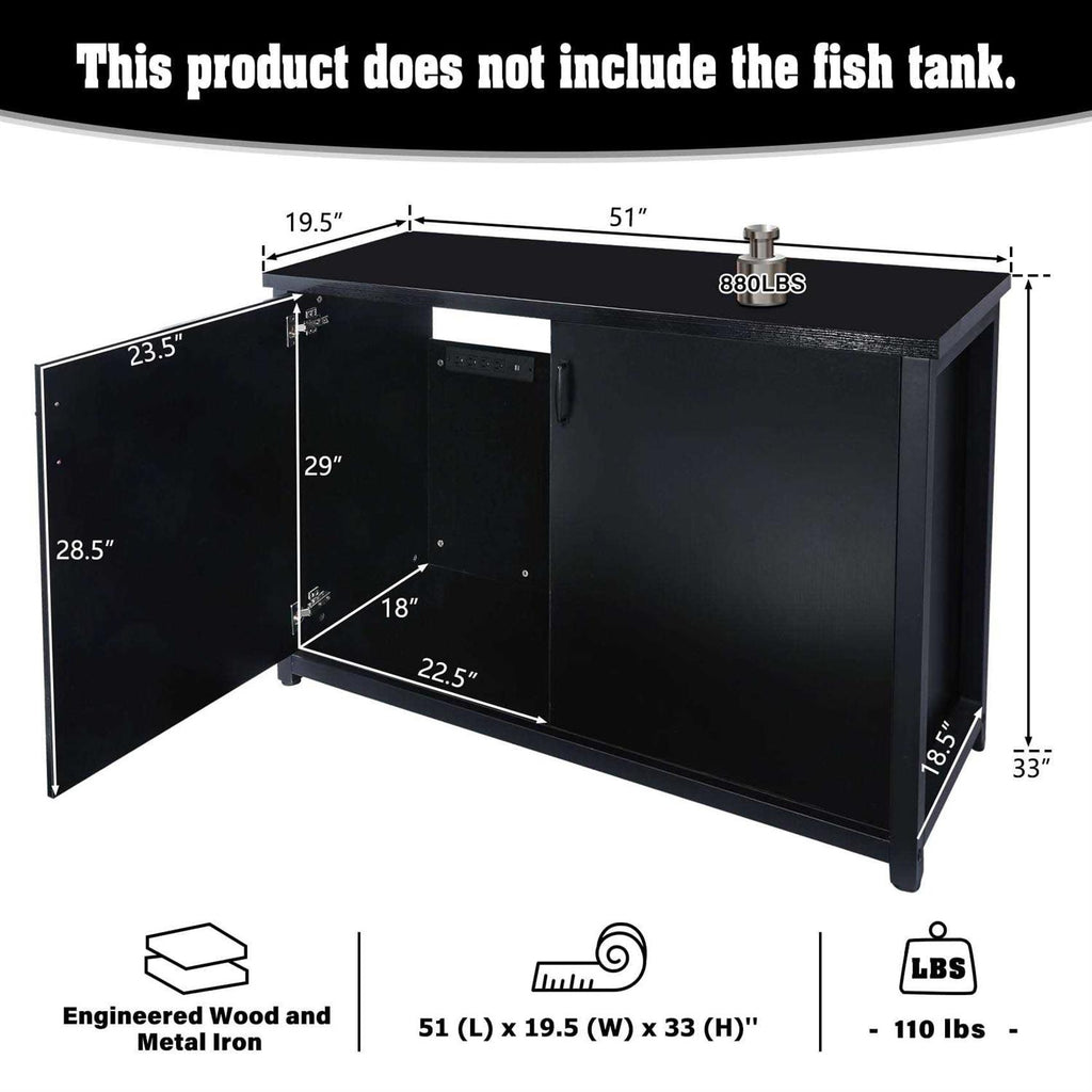 55-75 Gallon Aquarium Stand with Cabinet and Charging Station T26547