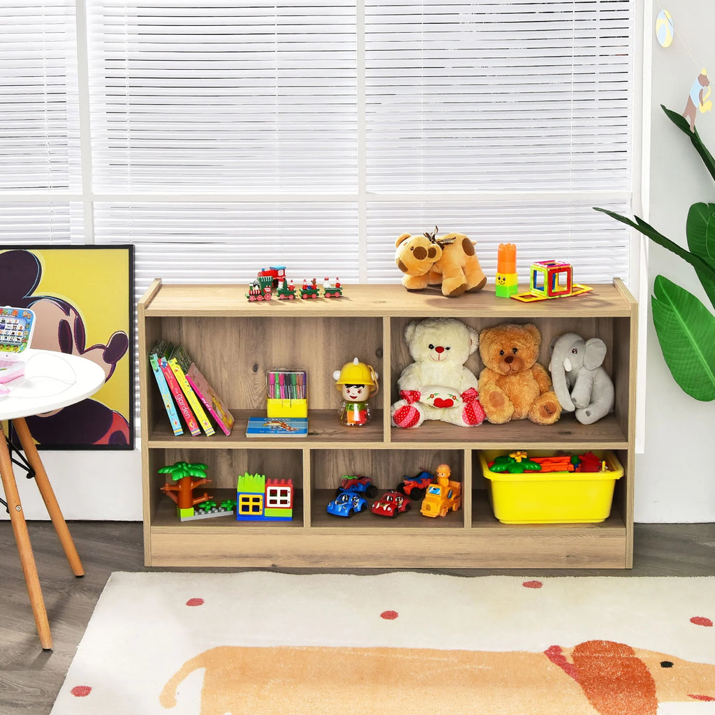 White 5-Cube Wood Bookcase H95468