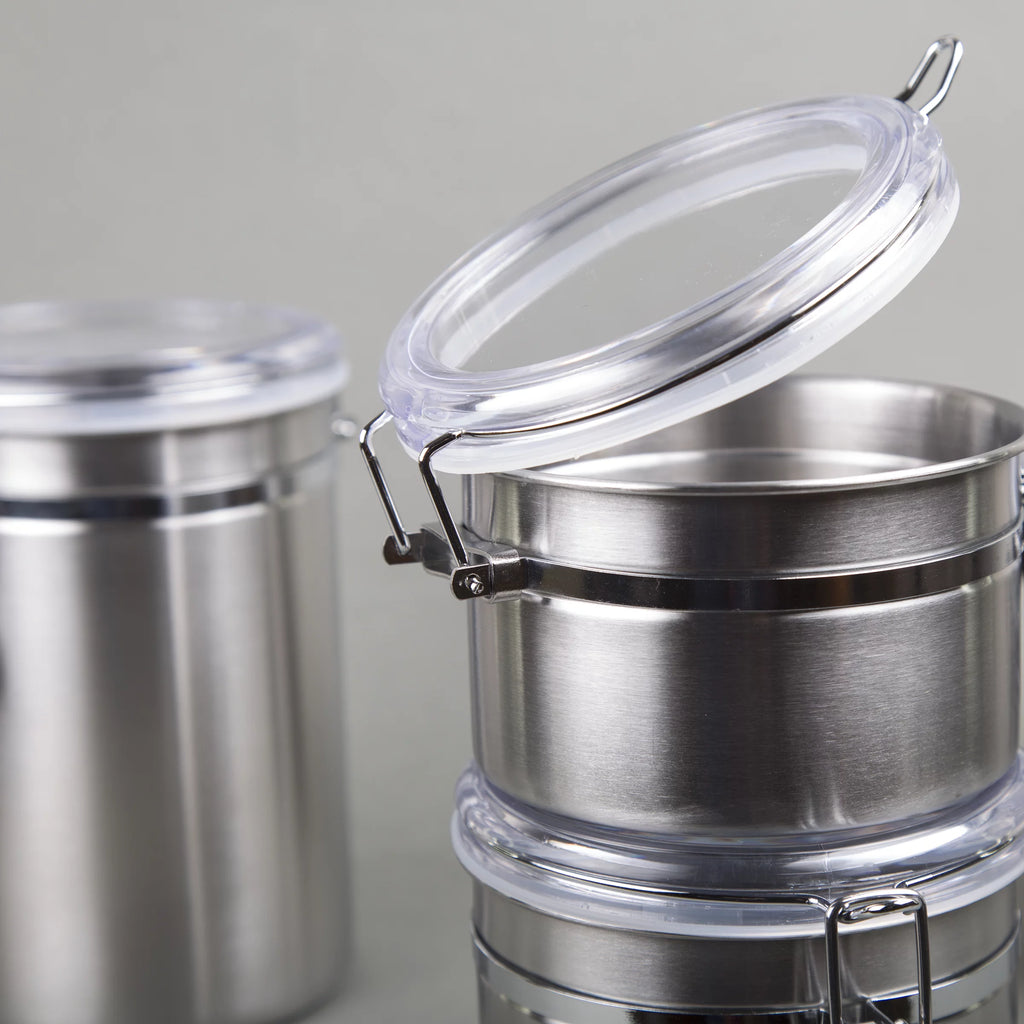 Set of 4 Stainless Steel Canister Set with Air Tight Lid U9185