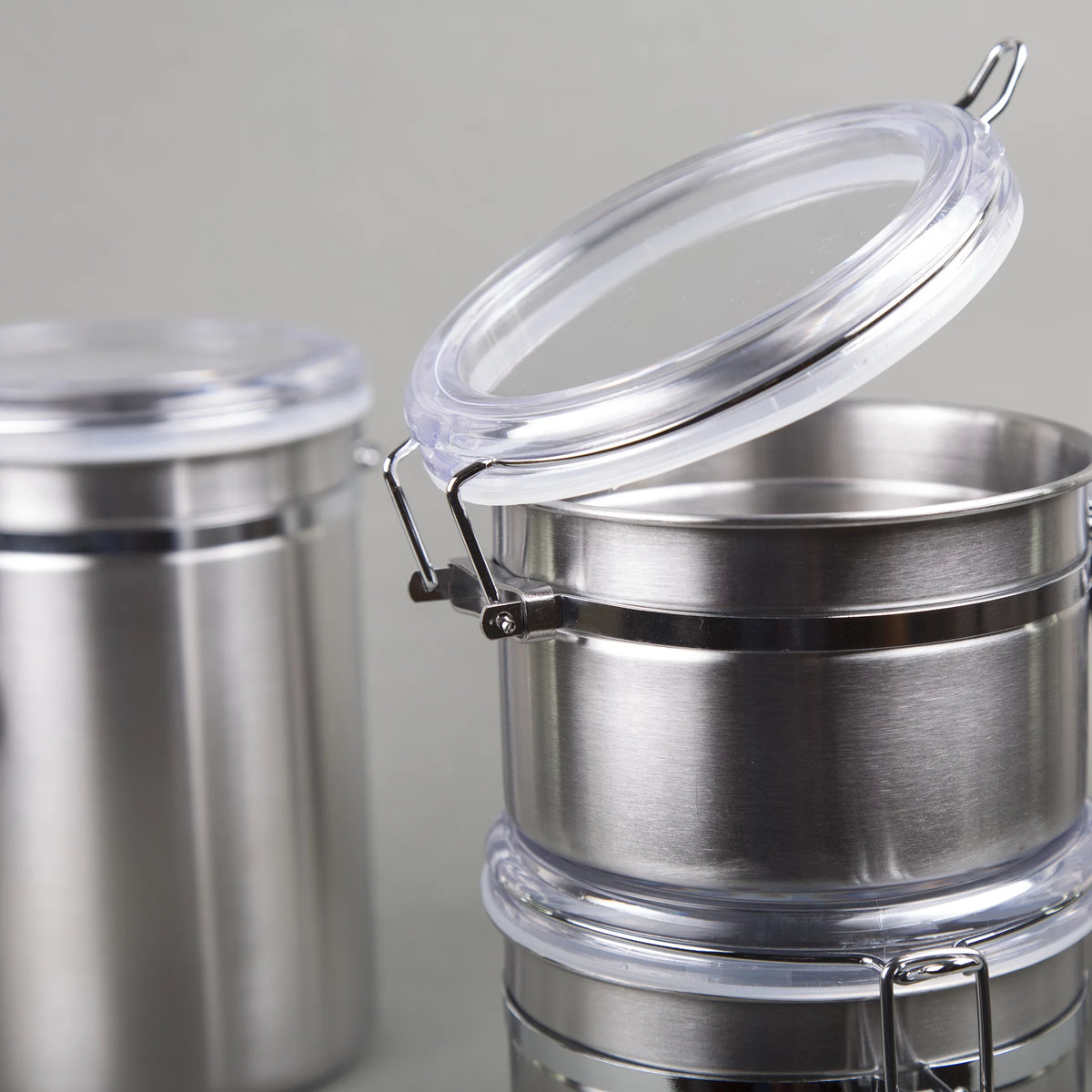 Set of 4 Stainless Steel Canister Set with Air Tight Lid U9185