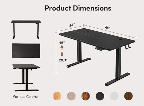 48 x 24 Inches Adjustable Height Electric Standing Desk with Drawer I1022