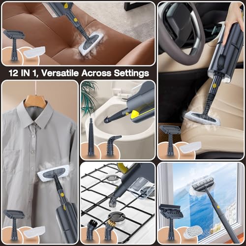 Steam Mop Cleaner with Detachable Handheld Steamer, 10-in-1 Accessories, Gray E589717