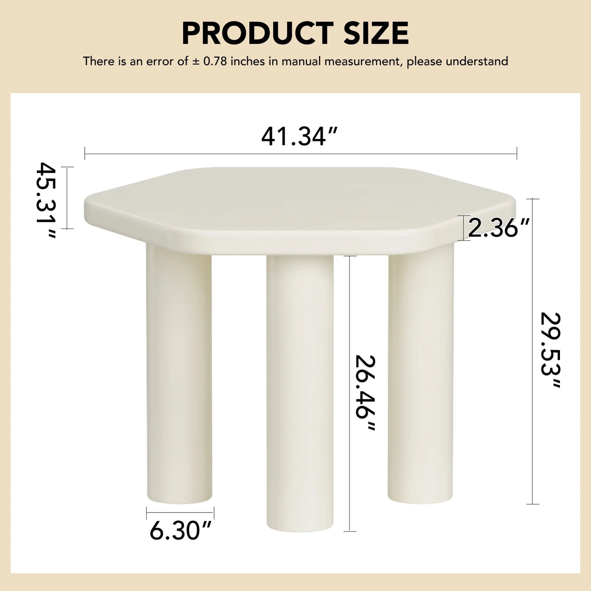 Cream White Hexagonal Dining Table I9525