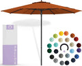 10 Feet Terracotta Fabric Outdoor Umbrella with Black Pole F7896