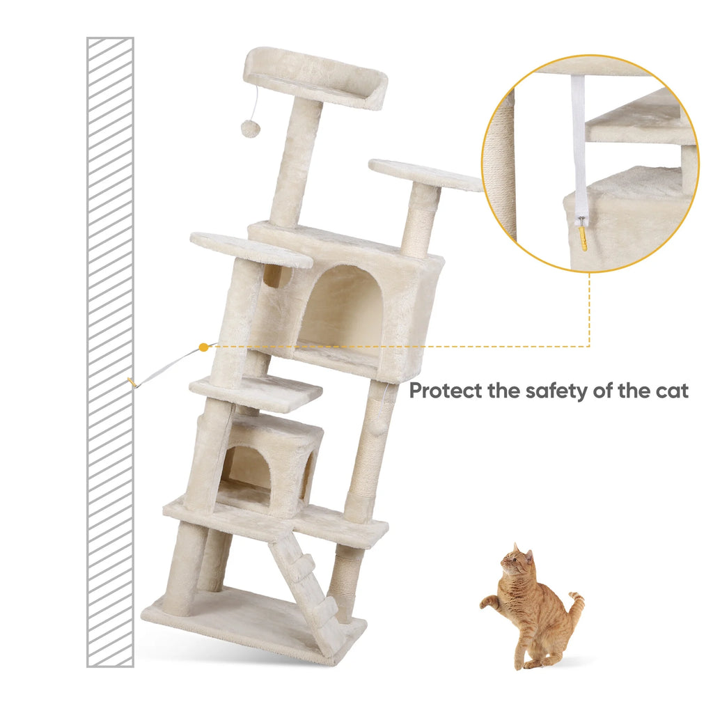 53" Cat Tree Tower with Scratching Board Z517