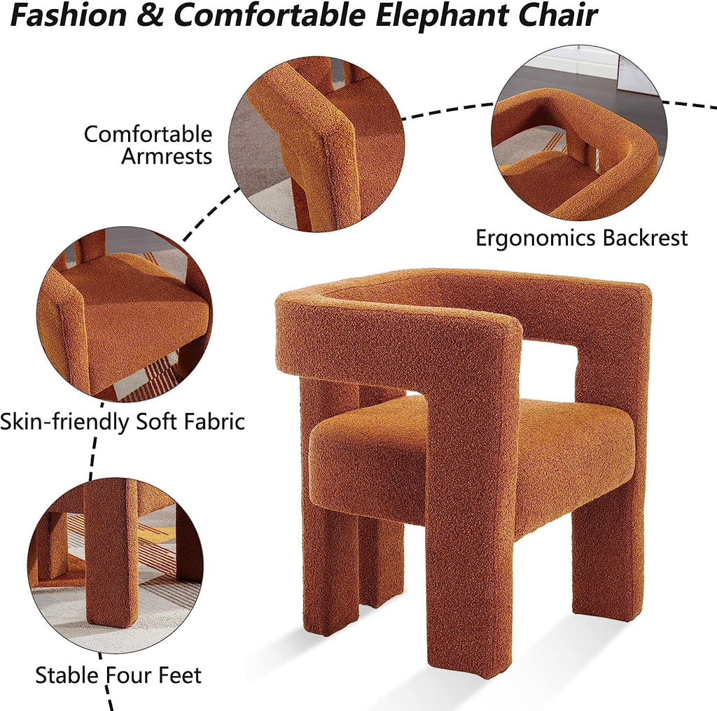 Boucle Upholstered Dining Chair Set of 2 E5388