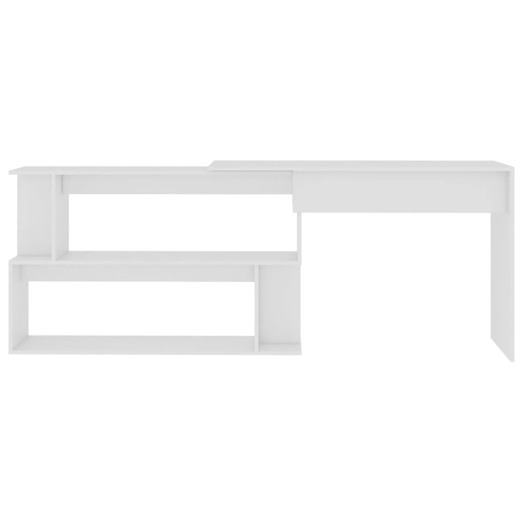 White Engineered Wood Corner Desk T6808
