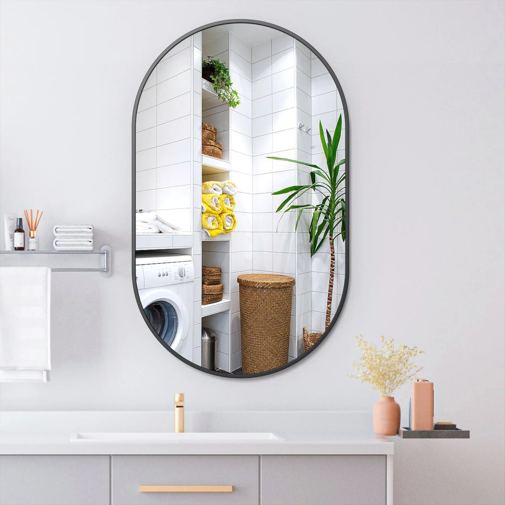 Oval Wall Mirror 30"x20" with Frame T352554