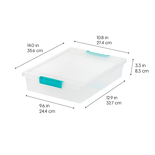 6 Qt. Clear Plastic Storage Bins with Lids, 4 Pack R2333