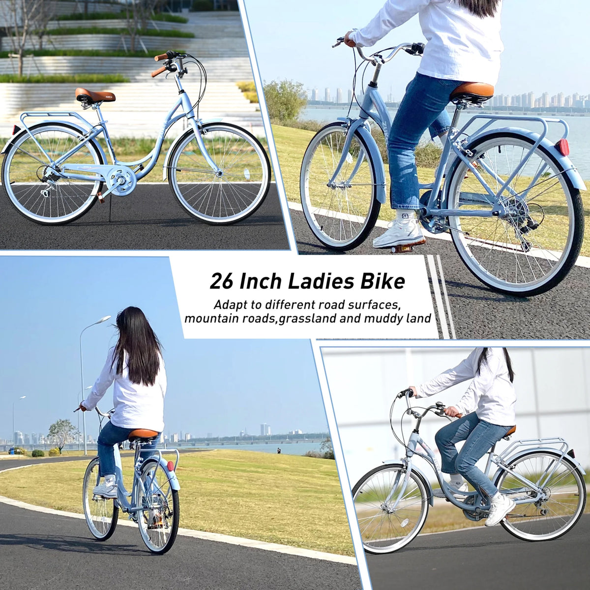 26 inch 7 speed Yellow Beach Cruiser Bike R144