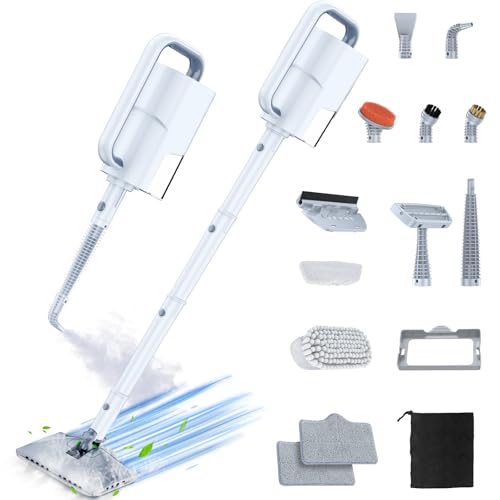 Steam Mop Cleaner with Detachable Handheld Steamer, 10-in-1 Accessories, Gray E589717