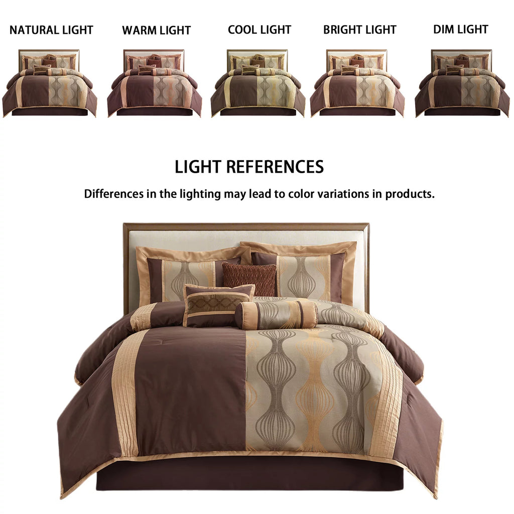Brown 7 Piece King Comforter Set C444