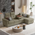 Light Gray L-shaped Sectional Sofa with Ottoman L537708