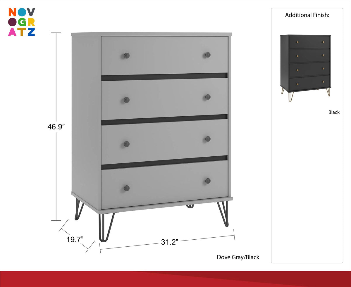 Black 4 Drawer Dresser E92295