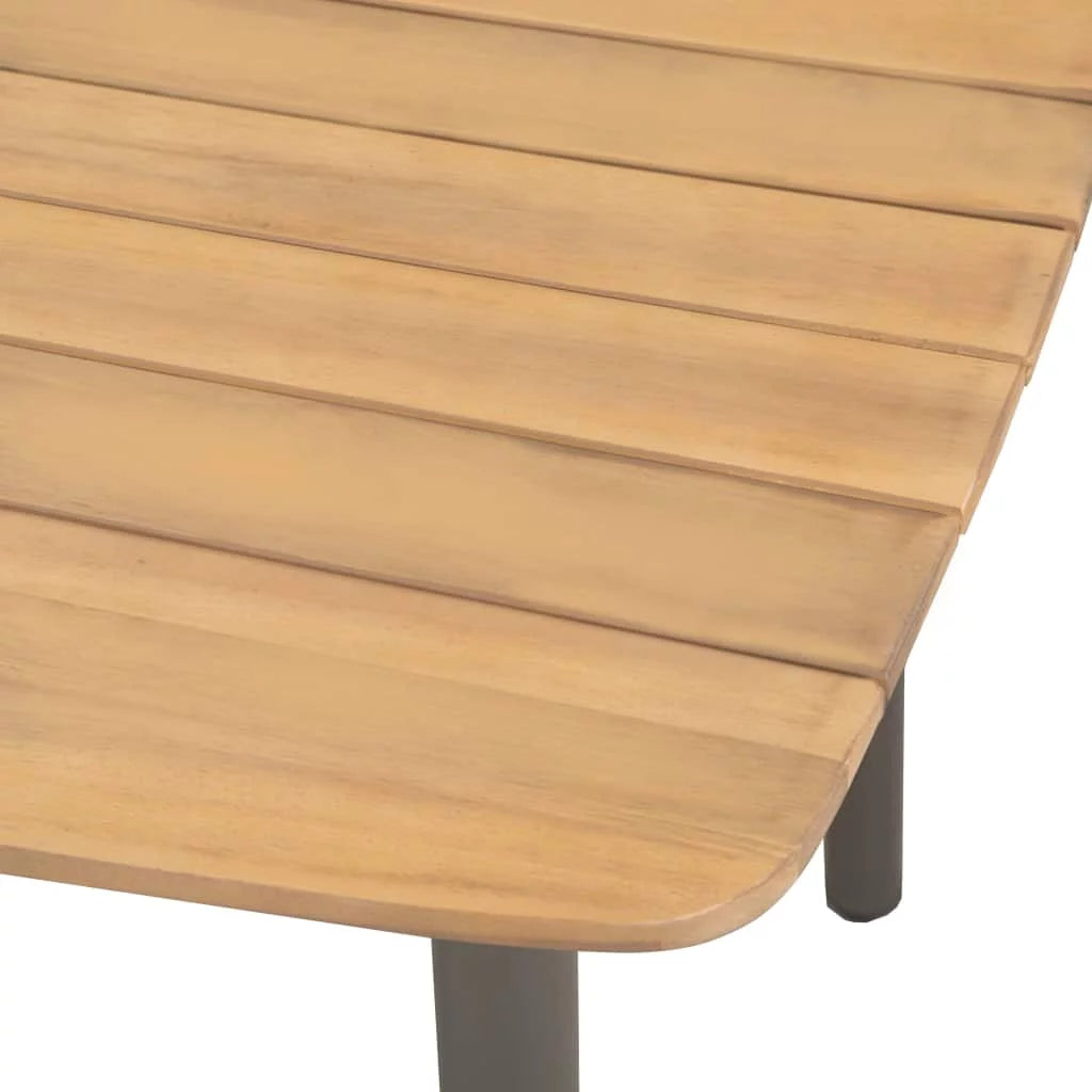 Patio Table Solid Acacia Wood and Steel I656334