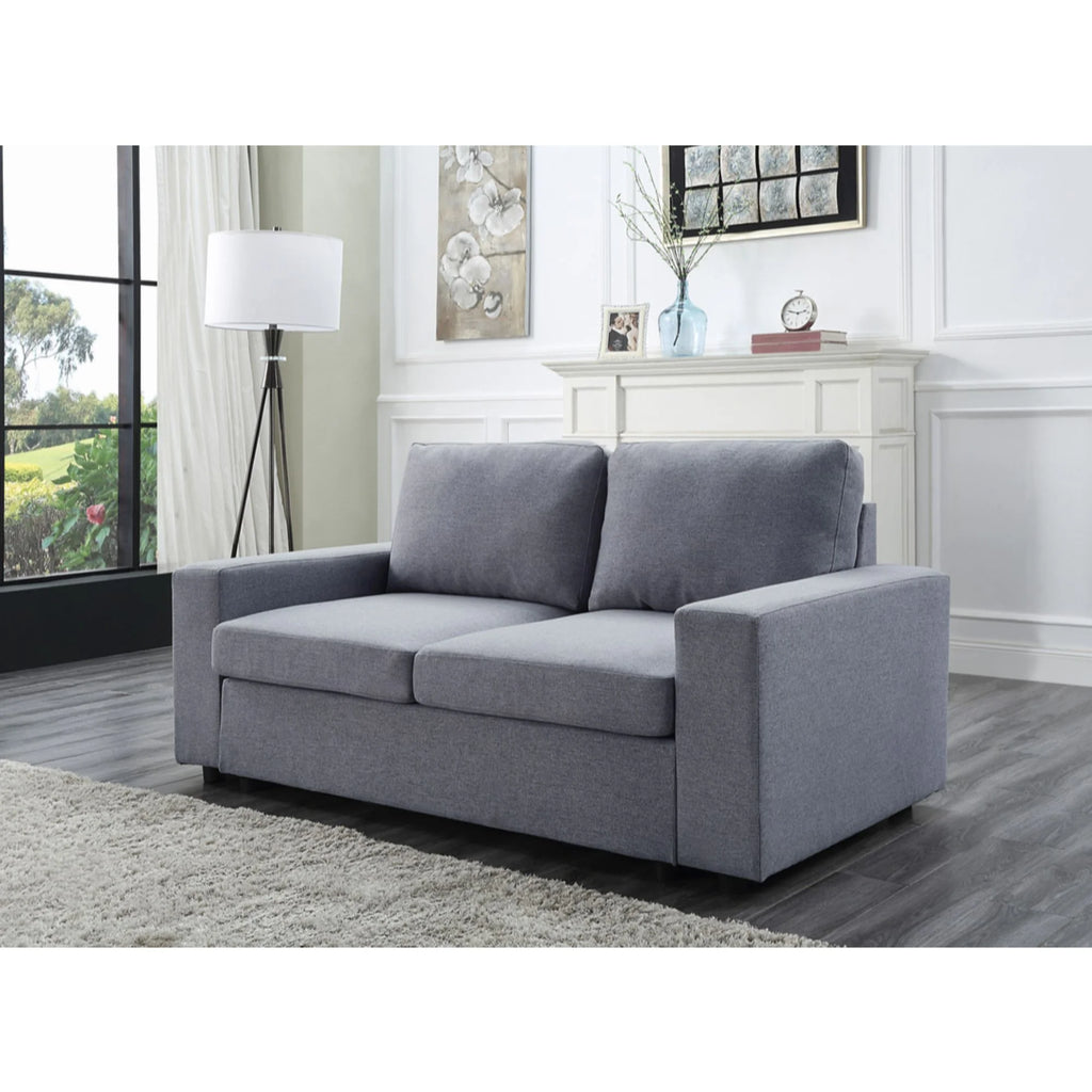 Gray Linen Loveseat C4780