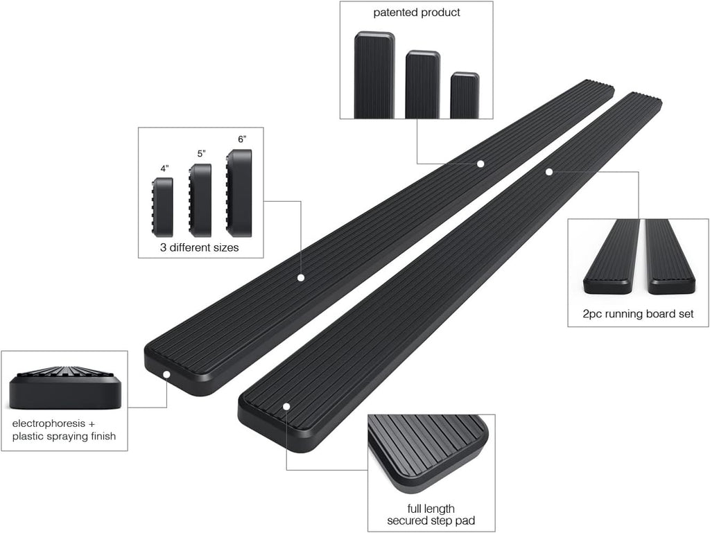Black 4in Running Boards J4134