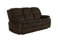Brown Upholstered Motion Sofa with Drop-down Table P474109