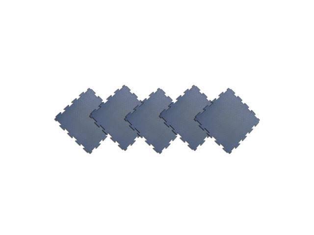 Blue 1/4 in Interlocking Rubber Flooring Tiles 5 Pack U67613