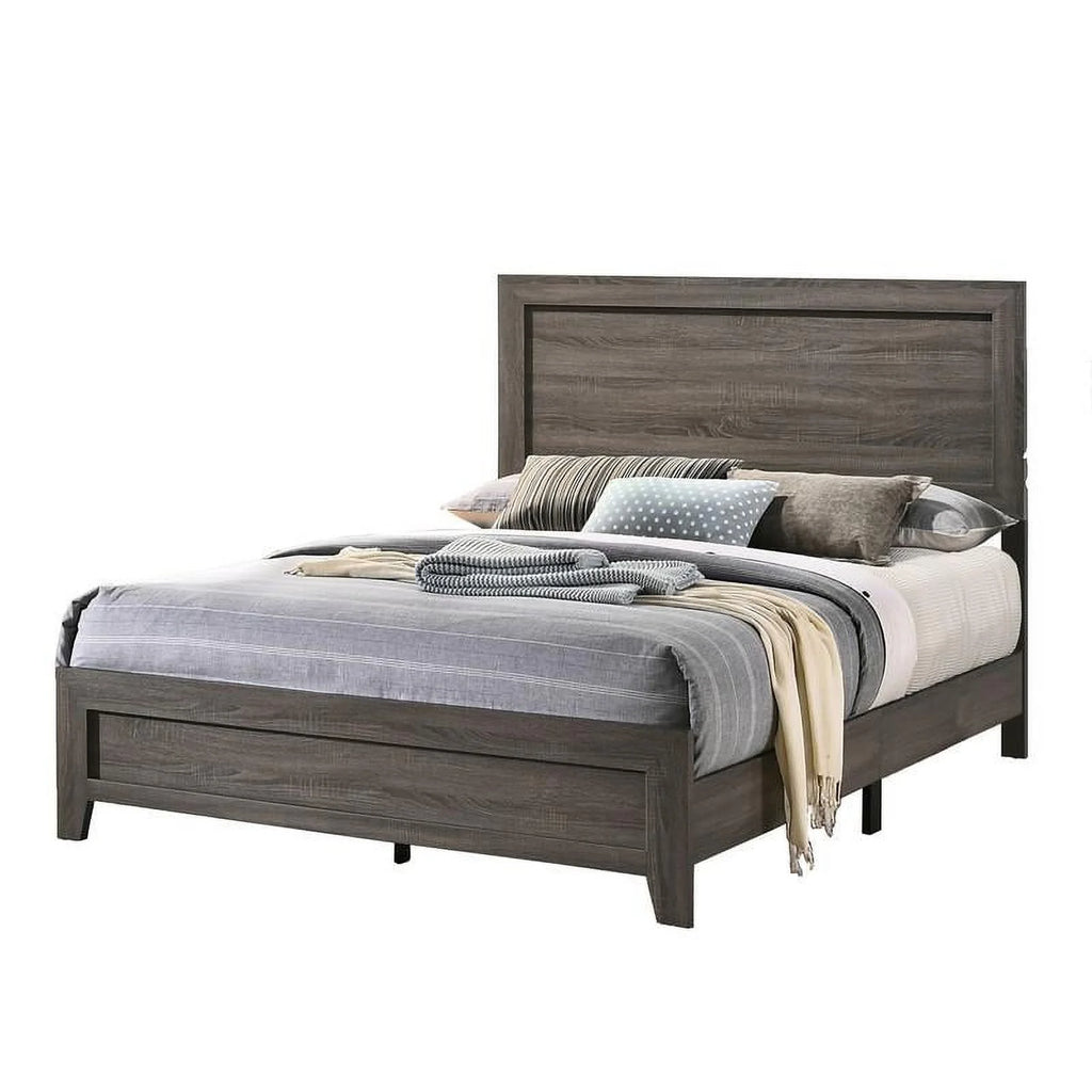 King Gray Wood Bed F65669