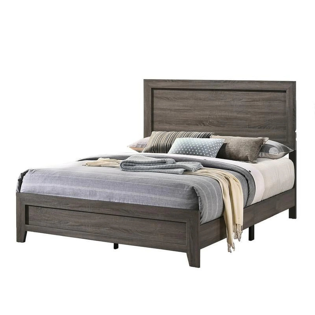King Gray Wood Bed F65669