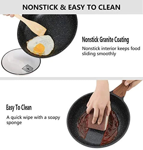 9.5 Inch Nonstick Induction Frying Pan with Lid C14038