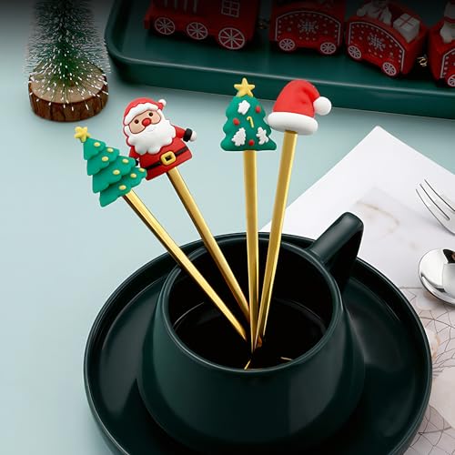 6 Pcs Stainless Steel Christmas Spoons G762524
