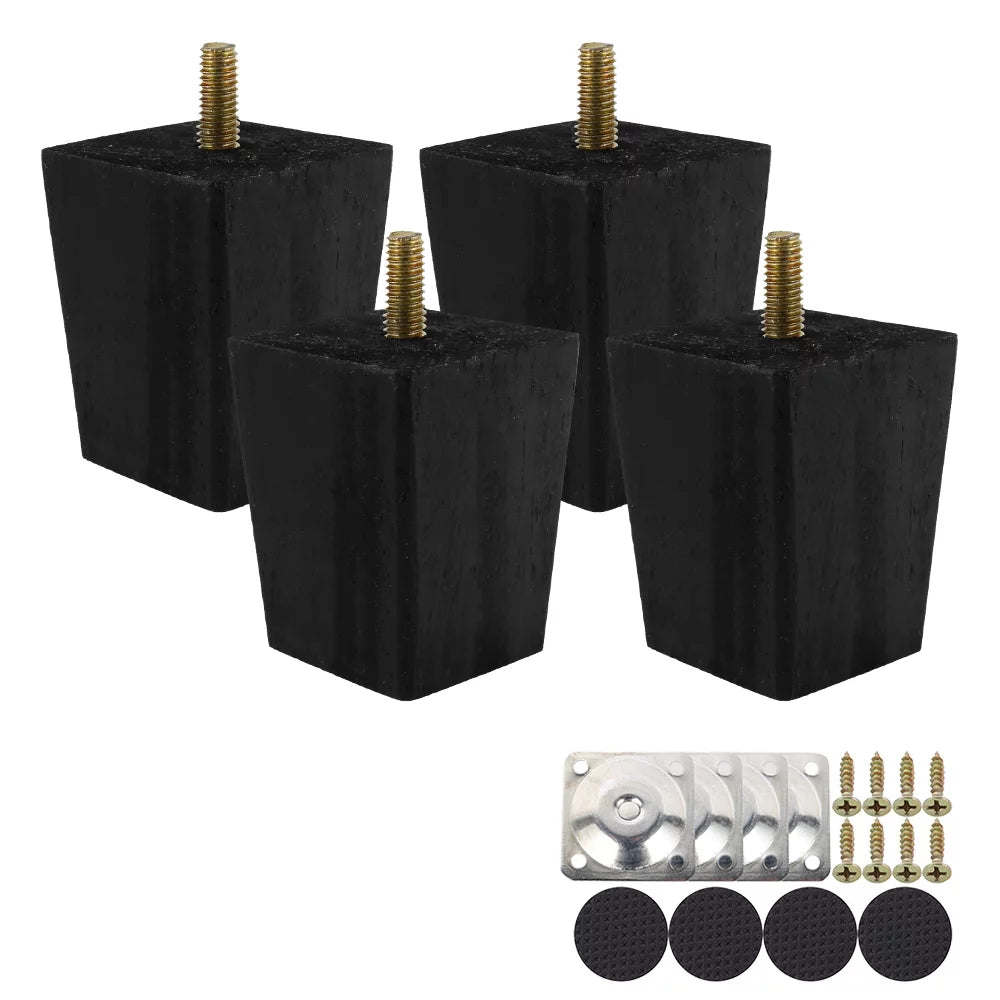 4PCS Wooden Furniture Legs Black 6CM B80117