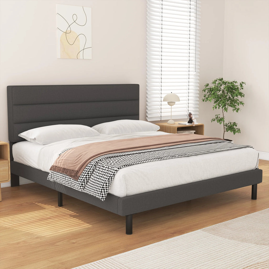 Twin Size Upholstered Platform Bed Frame U77896