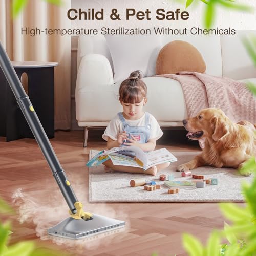 Steam Mop Cleaner with Detachable Handheld Steamer, 10-in-1 Accessories, Gray E589717
