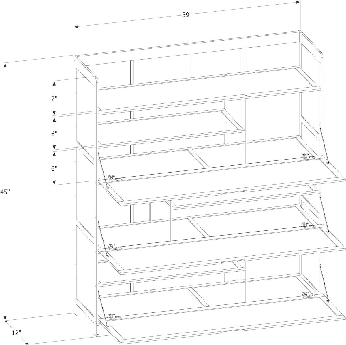 Brown 7 Tier Bamboo Shoe Storage Organizer I503779