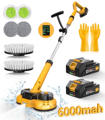 6000mAh Cordless Electric Mop with LED Light & Water Spray G628678