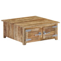 Mango Wood Coffee Table with 2 Cabinets and 2 Doors Q669