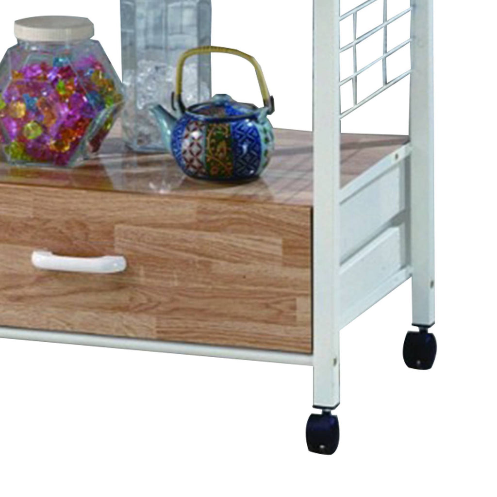 White Kitchen Shelf on Casters T806394