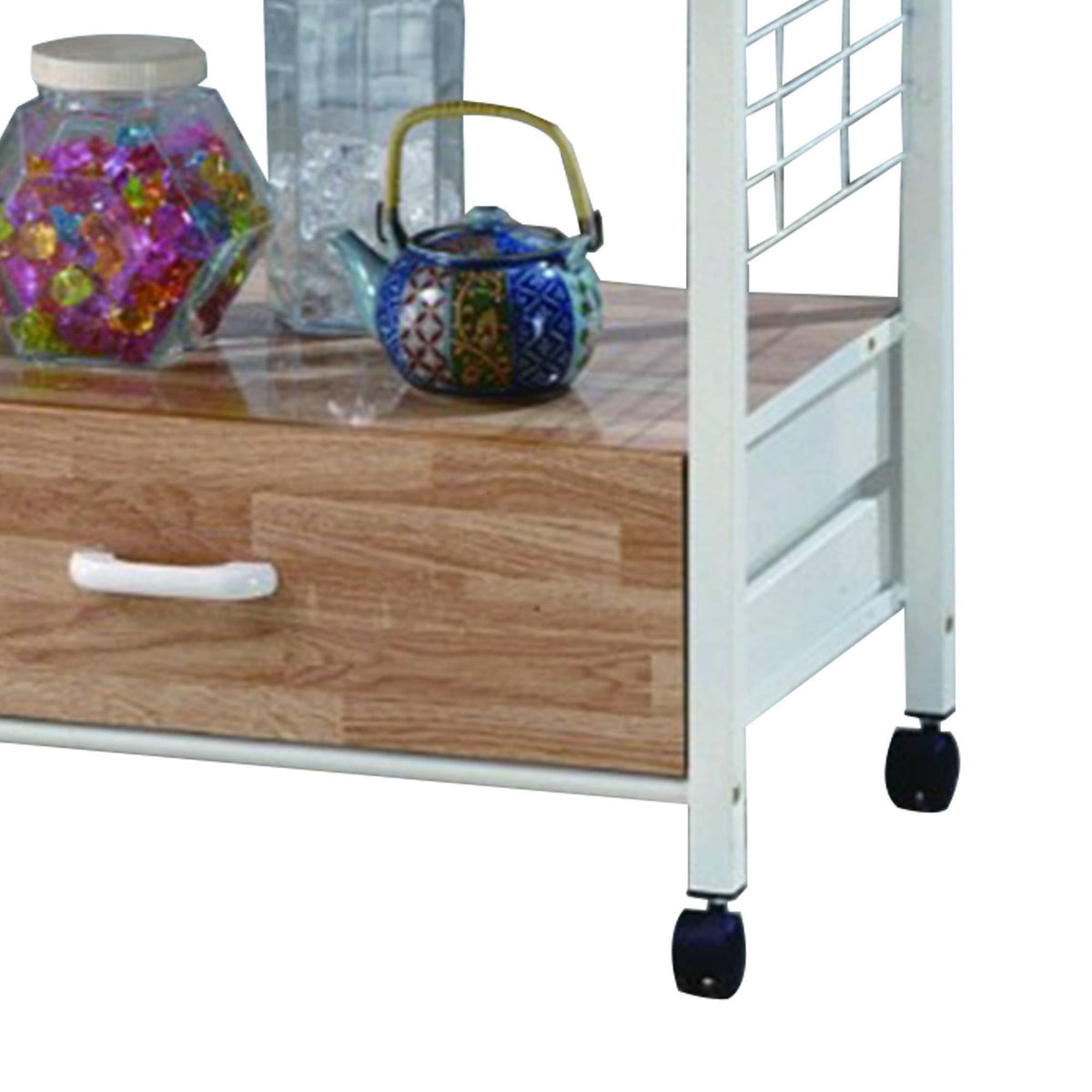 White Kitchen Shelf on Casters T806394