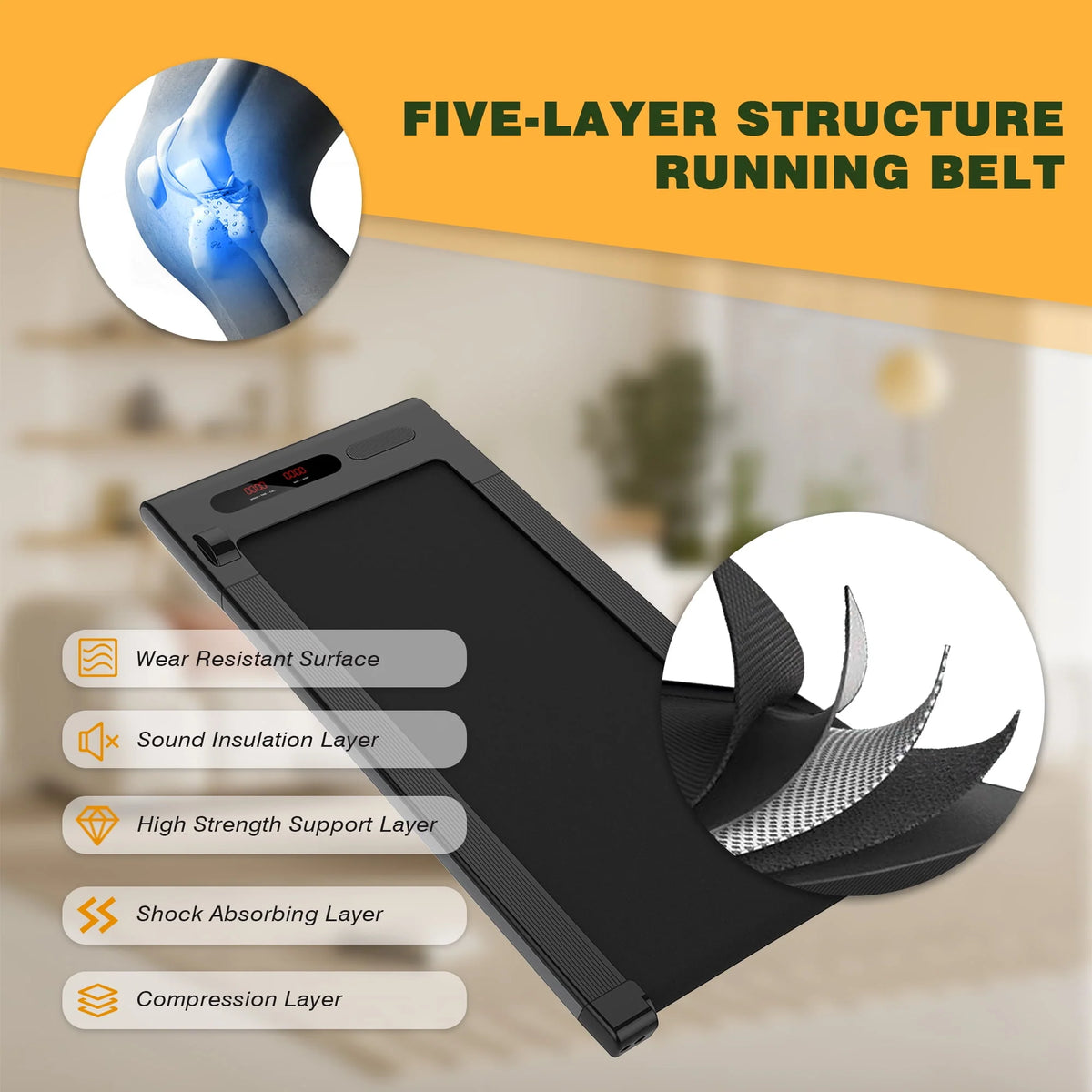 2 in 1 Space Saving Walking Pad Treadmill V605